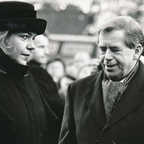 Dagmar Vekrnov a Vaclav Havel v roce 1989.