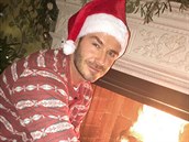 David Beckham jako Santa.