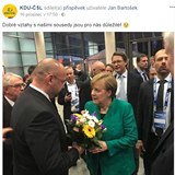 KDU-ČSL se chlubí snímkem s Angelou Merkelovou.