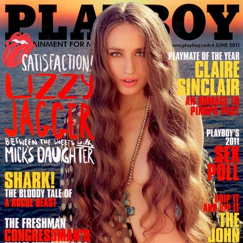 Lizzy Jagger na tituln strnce asopisu Playboy.