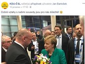 KDU-SL se chlubí snímkem s Angelou Merkelovou.
