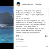Správce Instagramu Anetě smazal fotku s odhalenými ňadry.