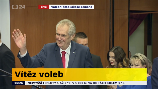 Milo Zeman vyhrál volby.