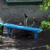 Ukrajinec Jevgen Kotěnko deset let fotografoval jednu lavičku.