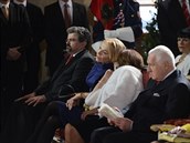 Zemanovy inaugurace v roce 2013 se zúastnili i Václav Klaus nebo Dagmar...