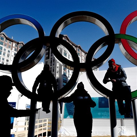 Olympijské kruhy v korejském Pchjongčchangu.