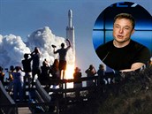 Raketa Falcon Heavy pepravila do vesmíru osobní auto vizionáe a  éfa...