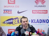 Jaromír Jágr na tiskové konferenci.