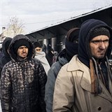 Uprchlíci během balkánských mrazů.