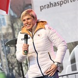 Na Staroměstském náměstí je i česká běžkařská legenda Kateřina Neumannová.