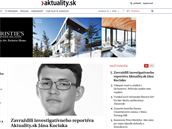 Hlavní stránka serveru Aktuality.sk.