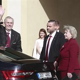 Miloš Zeman přijždí na svou inauguraci.