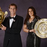 Marion Bartoliová a Andy Murray, vítězové Wimbledonu 2013.