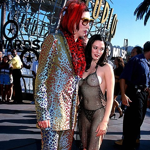 Rose McGowan s tehdejm partnerem Marilynem Mansonem.