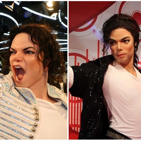 Socha slavnho zpvka Michaela Jacksona z Grvinu (vlevo) je sice poveden, ta...