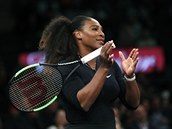 Serena Williamsová si zahrála proti Marion Bartoliové na exhibici v New Yorku.