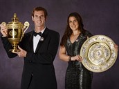 Marion Bartoliová a Andy Murray, vítzové Wimbledonu 2013.