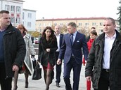 Mária Troková a Robert Fico na sluební cest do Partizanského v roce 2017-