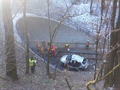 U havárie osobního vozidla mezi obcemi Bolatice a Chuchelná zasahoval tým...