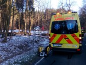 U havárie osobního vozidla mezi obcemi Bolatice a Chuchelná zasahoval tým...