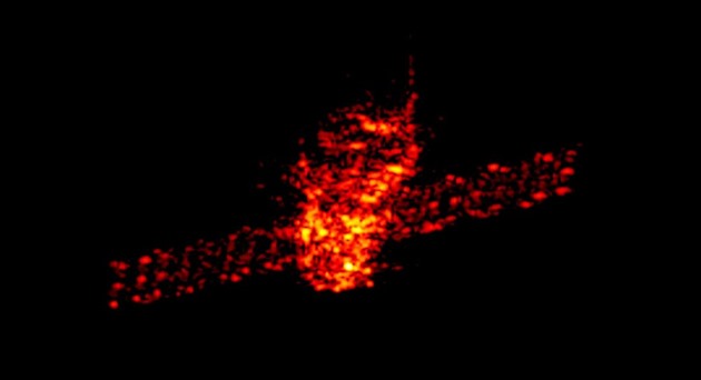 Tchien-kung 1 zachycený na radarovém snímku teleskopu TIRA.