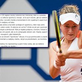 Tenistka Barbora Krejčíková si na Facebooku vylila srdce.