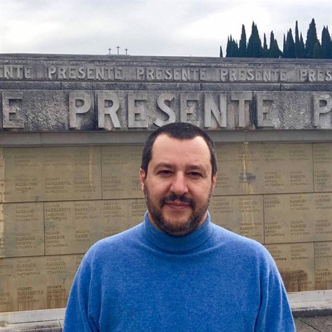 Italsk politik za Ligu Severu Matteo Salvini.