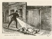 Dobový obrázek znázoruje policistu, který objevil ob Jacka Rozparovae.