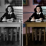Kolorizovaná fotografie Anny Frankové, známé židovské dívky, která si během...