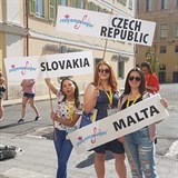 Sofie Fiurášková a Margaréta Ondrejková na finále soutěže Sanremo Junior