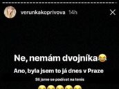 Veronika Kopivová na svém Instagram sdlila, e nemá dvojníka.