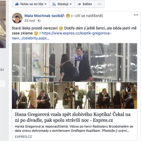 Strnka Mala Mochnak taxik ironizuje vztah Ondeje Koptka a Hanky Gregorov.