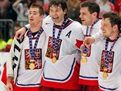 Misti svta 2010: Roman ervenka, Jaromír Jágr, Petr Hubáek a Petr Koukal.