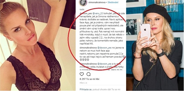 Krainová se pustila do hádky s uživateli na Instagramu.