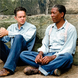 Morgan Freeman ve Vykoupení z věznice Shawshank.