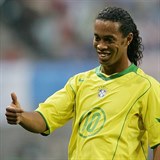 Ronaldinho v brazilském dresu.