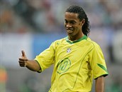 Ronaldinho v brazilském dresu.