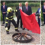Miloš Zeman slavnostně spálil červené trenýrky.