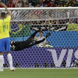 Jediný gól Brazílie proti Švýcarsku vstřelil krásnou ranou Philippe Coutinho.