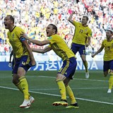 Švédský vítězný gól v zápase s Koreou dal z penalty kapitán Andreas Granqvist.