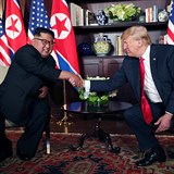 Trump s Kimem se za ruku chytli několikrát.