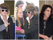 Johnny Depp pi odletu z Prahy rozdával podpisy, Alice Cooper se fotil s...