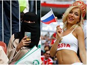 Saúdskoarabské fanynky vypadají, jako by patily do tvrdého jádra. To Rusky se...