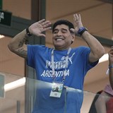 Diego Maradona je pi zpasech mistrovstv svta v centru pozornosti.