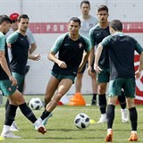Cristiano Ronaldo na tréninku Portugalska.