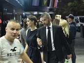 Jakub elezný s neznámou brunetkou na filmovém festivalu v Karlových Varech.