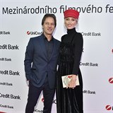 Daniela Peštová s manželem na Unicredit party