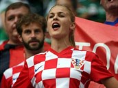 Chorvatská fanynka má zatím na ampionátu dvod k radosti.