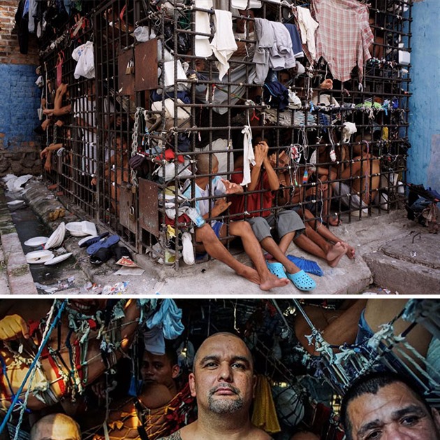 Cely ve vznici Penal de Ciudad Barrios v El Salvadoru jsou 12 stop iroké a 15...