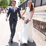 Karolína Plíšková a Michal Hrdlička už jako manželský pár kráčí Monakem.